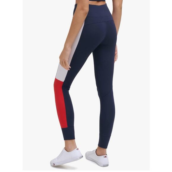 TOMMY HILFIGER Womens Performance Leggings XS Navy Blue Jersey High Rise NWT - Picture 4 of 14